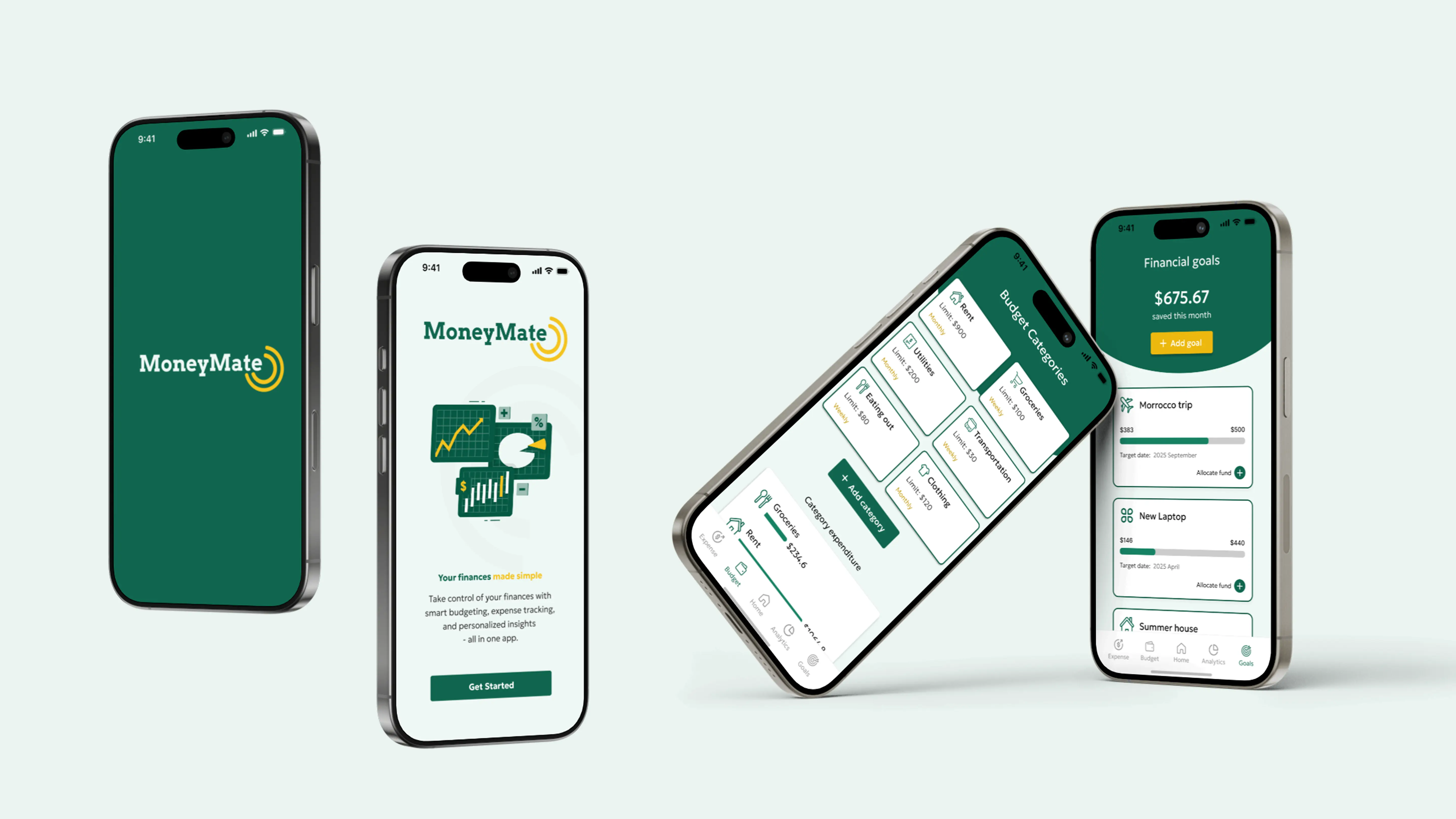 MoneyMate financial mockup